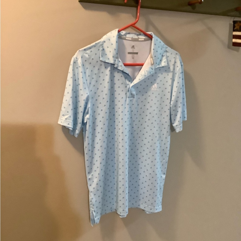 Adidas Men's Light Blue Golf Polo Shirt Size Small